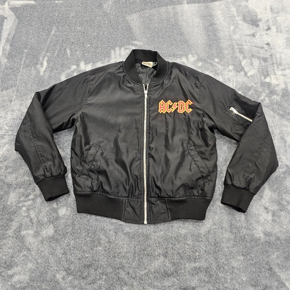 2016 reproduction AC/DC 1981World Tour Satin Jacket womens Small Retro Concert